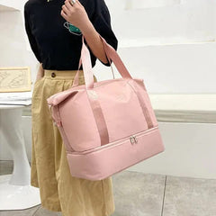 RE-EQUIPPED FASHION TRAVEL BAG WITH SHOE PARTITION
