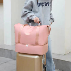RE-EQUIPPED FASHION TRAVEL BAG WITH SHOE PARTITION