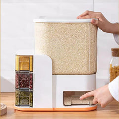 MULTI RICE STORAGE CONTAINER WITH 4 COMPARTMENTS